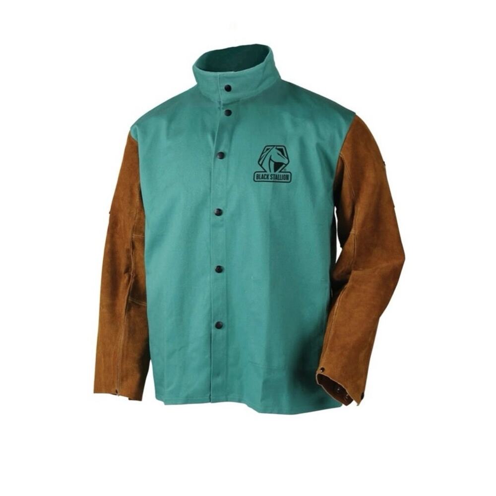 New Black Stallion F9-30C/BS Hybrid FR Cotton Cowhide Welding Jacket Blue 2XLRG